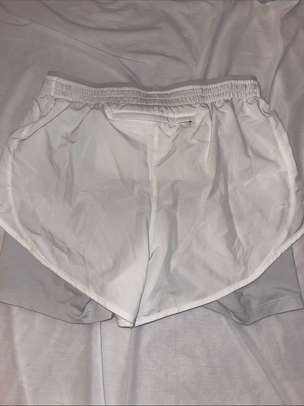 Nike Women's White Athletic Running Shorts with Swoosh - Picture 4 of 5